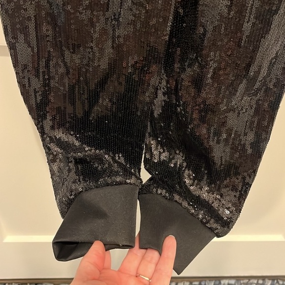 Venus black sequin jumpsuit long sleeve track suit one piece zip front Size XS - Picture 9 of 9